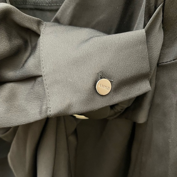 NWT DKNY Classic Black Plus Size Womens Wrap High Low Maxi Dress 22W Goth Grunge - Picture 5 of 13